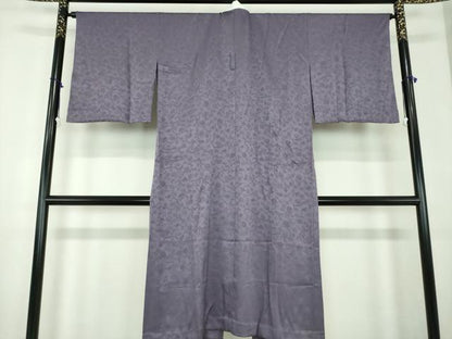 平和屋着物●上質な長襦袢　無双仕立て　花唐草地紋　濃鼠色　正絹　逸品　DABD1594ps