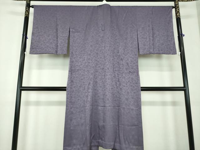 平和屋着物●上質な長襦袢　無双仕立て　花唐草地紋　濃鼠色　正絹　逸品　DABD1594ps