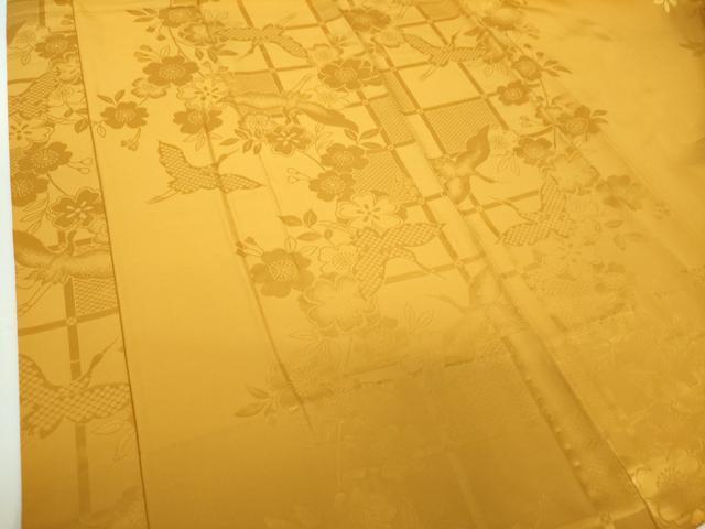 平和屋着物○上質な長襦袢 無双仕立て 半衿刺繍 飛鶴桜地紋