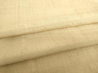 平和屋着物●上質な長襦袢　単衣　生紬　白橡色　正絹　逸品　DABD1597ps