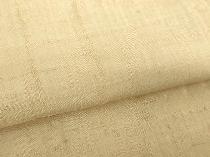 平和屋着物●上質な長襦袢　単衣　生紬　白橡色　正絹　逸品　DABD1597ps