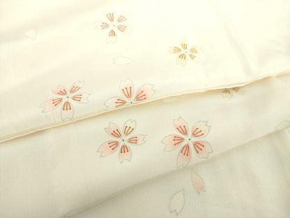 平和屋着物●上質な長襦袢　無双仕立て　舞桜　金彩　正絹　逸品　未使用　DABD1599ps