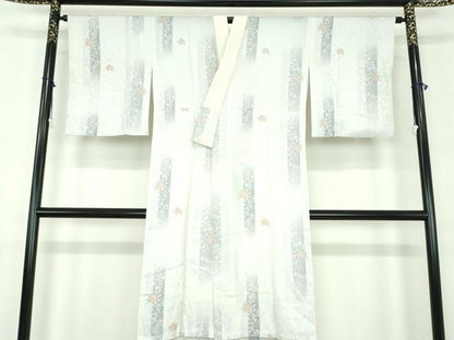 平和屋着物●上質な長襦袢　無双仕立て　半衿刺繍　秋草文　暈し染め　正絹　逸品　未使用　DABD1602ps