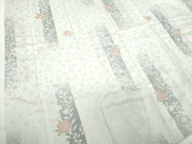 平和屋着物●上質な長襦袢　無双仕立て　半衿刺繍　秋草文　暈し染め　正絹　逸品　未使用　DABD1602ps