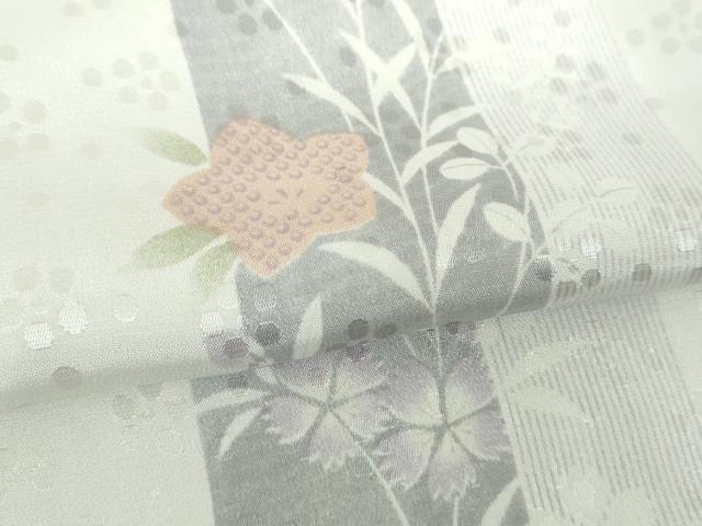 平和屋着物●上質な長襦袢　無双仕立て　半衿刺繍　秋草文　暈し染め　正絹　逸品　未使用　DABD1602ps