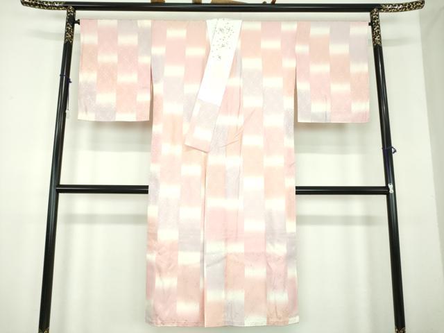 平和屋着物●上質な長襦袢　袷　半衿刺繍　舞桜地紋　暈し染め　正絹　逸品　DABD1603ps