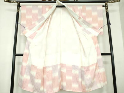 平和屋着物●上質な長襦袢　袷　半衿刺繍　舞桜地紋　暈し染め　正絹　逸品　DABD1603ps