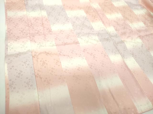平和屋着物●上質な長襦袢　袷　半衿刺繍　舞桜地紋　暈し染め　正絹　逸品　DABD1603ps