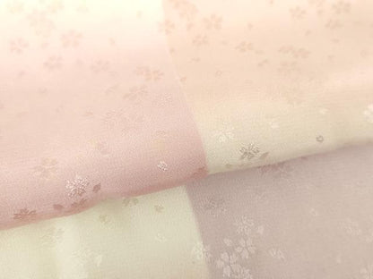 平和屋着物●上質な長襦袢　袷　半衿刺繍　舞桜地紋　暈し染め　正絹　逸品　DABD1603ps