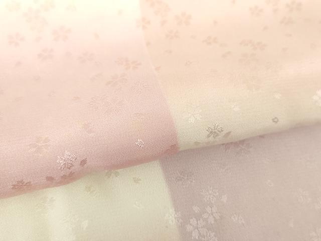 平和屋着物●上質な長襦袢　袷　半衿刺繍　舞桜地紋　暈し染め　正絹　逸品　DABD1603ps