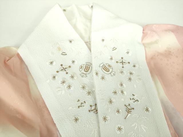 平和屋着物●上質な長襦袢　袷　半衿刺繍　舞桜地紋　暈し染め　正絹　逸品　DABD1603ps