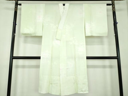 平和屋着物●上質な長襦袢　半衿刺繍　短冊花地紋　暈し染め　正絹　逸品　DABD1605ps
