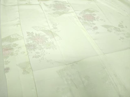 平和屋着物●上質な長襦袢　半衿刺繍　短冊花地紋　暈し染め　正絹　逸品　DABD1605ps