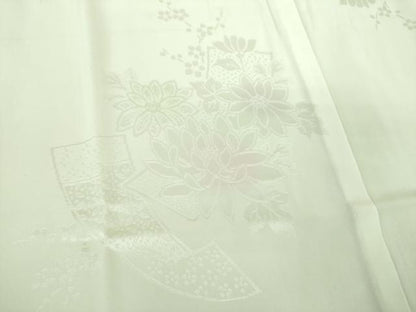 平和屋着物●上質な長襦袢　半衿刺繍　短冊花地紋　暈し染め　正絹　逸品　DABD1605ps