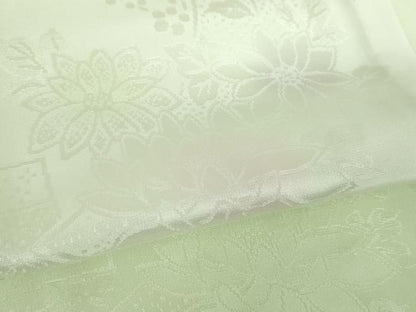 平和屋着物●上質な長襦袢　半衿刺繍　短冊花地紋　暈し染め　正絹　逸品　DABD1605ps