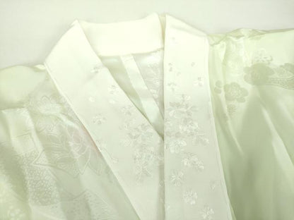 平和屋着物●上質な長襦袢　半衿刺繍　短冊花地紋　暈し染め　正絹　逸品　DABD1605ps