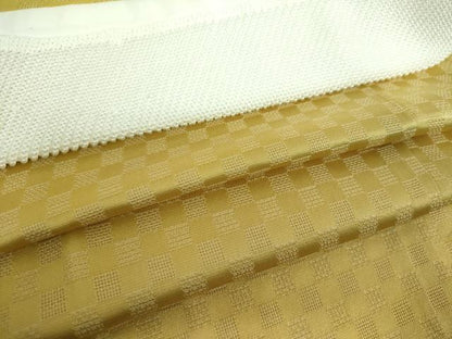 平和屋着物●上質な長襦袢　無双仕立て　市松地紋　桑染色　正絹　逸品　未使用　DABD1606ps