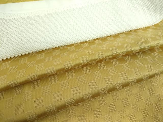 平和屋着物●上質な長襦袢　無双仕立て　市松地紋　桑染色　正絹　逸品　未使用　DABD1606ps