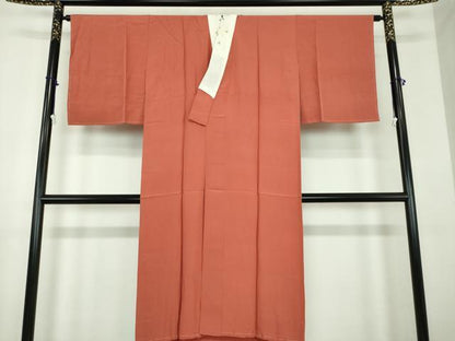 平和屋着物●上質な長襦袢　無双仕立て　半衿刺繍　銀朱色　正絹　逸品　未使用　DABD1608ps