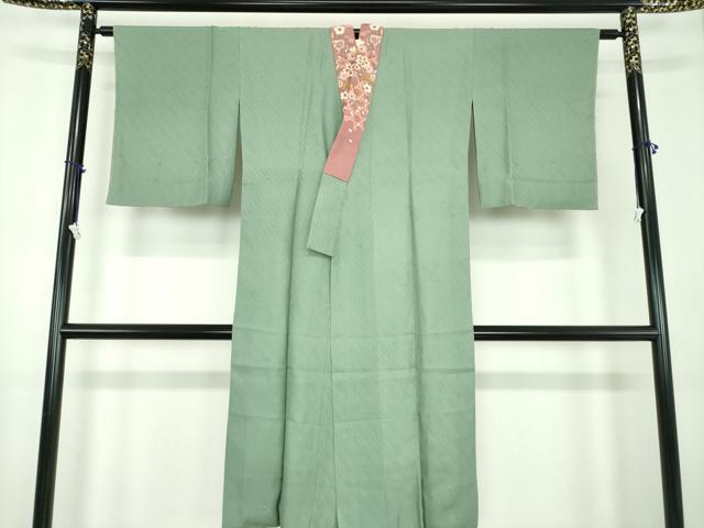 平和屋着物●上質な長襦袢　袷　半衿刺繍　斜線地紋　正絹　逸品　未使用　DABD1610ps