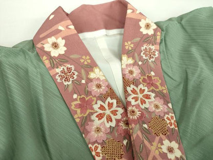 平和屋着物●上質な長襦袢　袷　半衿刺繍　斜線地紋　正絹　逸品　未使用　DABD1610ps