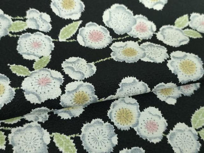 平和屋着物●上質な小紋　辻が花　黒地　正絹　逸品　DABD1613ps