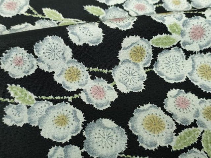 平和屋着物●上質な小紋　辻が花　黒地　正絹　逸品　DABD1613ps