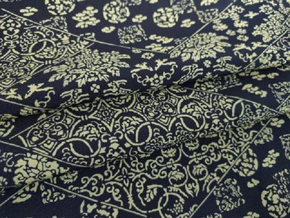 平和屋着物●上質な小紋　本藍　名物裂花文　正絹　逸品　DABD1617ps