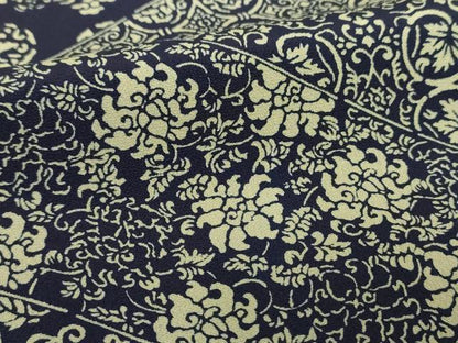 平和屋着物●上質な小紋　本藍　名物裂花文　正絹　逸品　DABD1617ps
