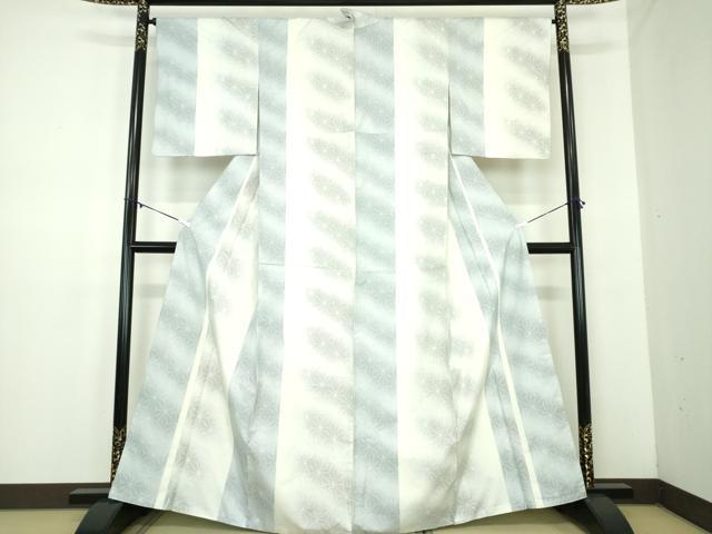 平和屋着物●都喜ヱ門　本場大島紬　白大島　9マルキ　麻の葉間道　藤絹織物謹製　正絹　逸品　DABD1618ps