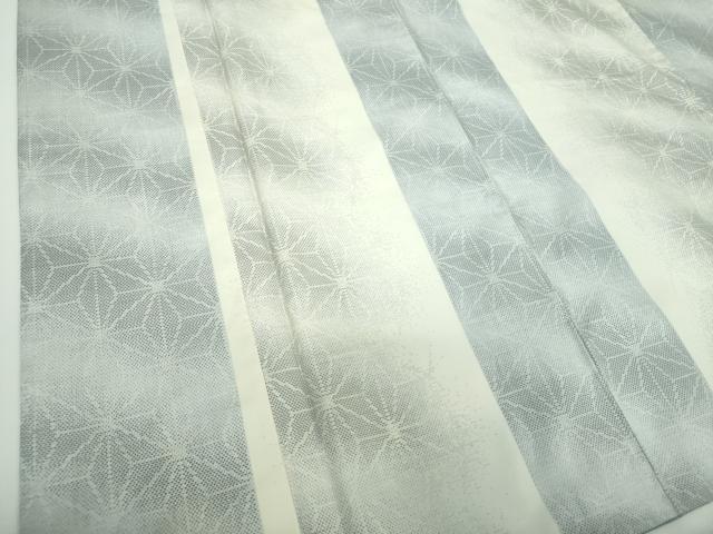 平和屋着物●都喜ヱ門　本場大島紬　白大島　9マルキ　麻の葉間道　藤絹織物謹製　正絹　逸品　DABD1618ps