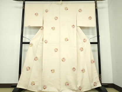 平和屋着物●上質な小紋　花丸文　金彩　正絹　逸品　DABD1621ps