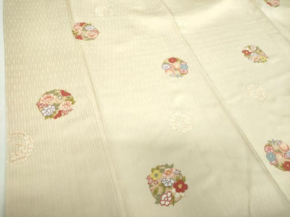 平和屋着物●上質な小紋　花丸文　金彩　正絹　逸品　DABD1621ps