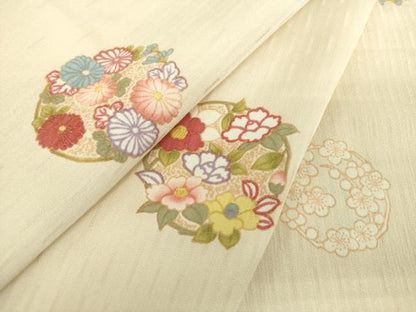 平和屋着物●上質な小紋　花丸文　金彩　正絹　逸品　DABD1621ps