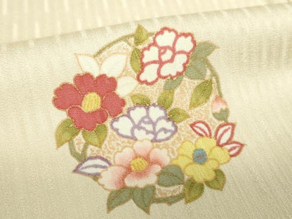 平和屋着物●上質な小紋　花丸文　金彩　正絹　逸品　DABD1621ps