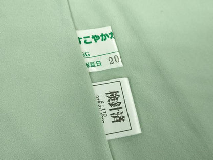 平和屋着物●上質な色無地　背抜き仕立て　横段花地紋　深川鼠色　正絹　逸品　DABD1627ps