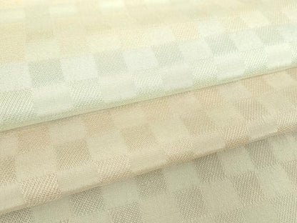 平和屋着物▽訪問着 単衣 お召地 市松文様 ロング丈 正絹 逸品 DABD1633ps