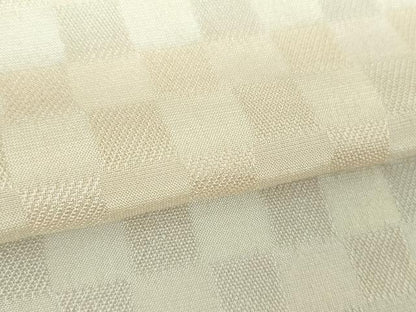 平和屋着物▽訪問着 単衣 お召地 市松文様 ロング丈 正絹 逸品 DABD1633ps