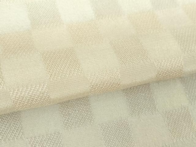 平和屋着物▽訪問着 単衣 お召地 市松文様 ロング丈 正絹 逸品 DABD1633ps