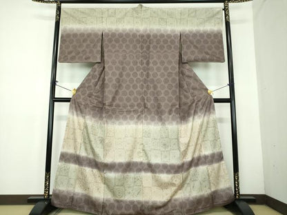 平和屋着物●極上　中国三大刺繍　スワトウ刺繍　汕頭刺繍　総刺繍　訪問着　紬地　正倉院花鳥文　正絹　逸品　DABD1634ps