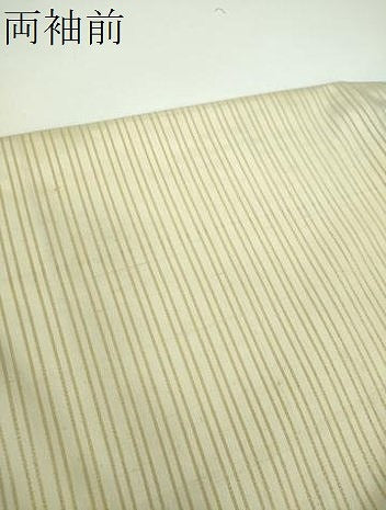 平和屋着物●ジャパンオートクチュール　渡辺雪三郎　紬　縞　金糸　三越扱い　正絹　逸品　DABD1636ps