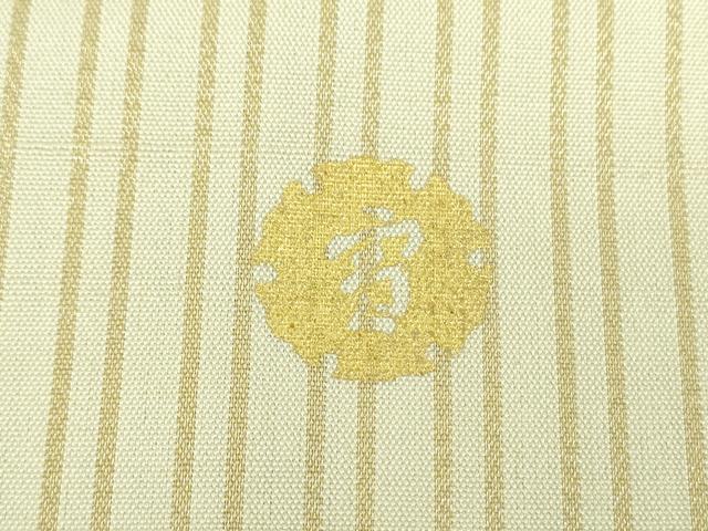 平和屋着物●ジャパンオートクチュール　渡辺雪三郎　紬　縞　金糸　三越扱い　正絹　逸品　DABD1636ps