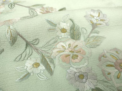 平和屋着物●訪問着　総刺繍　枝垂れ花　暈し染め　金糸　正絹　逸品　DABD1637ps