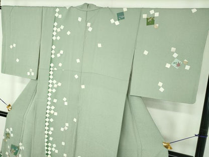 平和屋着物●きもの志麻　岩下志麻ブランド　訪問着　刺繍　色紙重ね花文　暈し染め　金彩　京都きもの友禅扱い　正絹　逸品　DABD1638ps