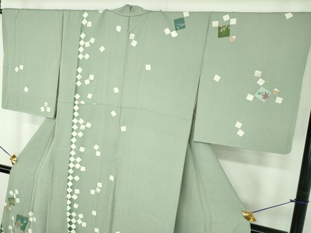 平和屋着物●きもの志麻　岩下志麻ブランド　訪問着　刺繍　色紙重ね花文　暈し染め　金彩　京都きもの友禅扱い　正絹　逸品　DABD1638ps
