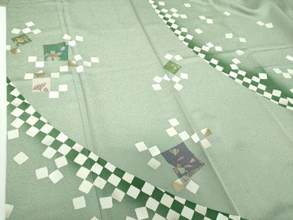 平和屋着物●きもの志麻　岩下志麻ブランド　訪問着　刺繍　色紙重ね花文　暈し染め　金彩　京都きもの友禅扱い　正絹　逸品　DABD1638ps