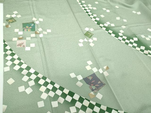 平和屋着物●きもの志麻　岩下志麻ブランド　訪問着　刺繍　色紙重ね花文　暈し染め　金彩　京都きもの友禅扱い　正絹　逸品　DABD1638ps