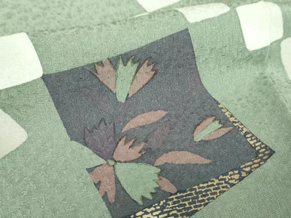 平和屋着物●きもの志麻　岩下志麻ブランド　訪問着　刺繍　色紙重ね花文　暈し染め　金彩　京都きもの友禅扱い　正絹　逸品　DABD1638ps