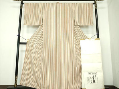 平和屋着物●銀座　志ま亀　小紋　竹節　たとう紙付き　正絹　逸品　DABD1640ps
