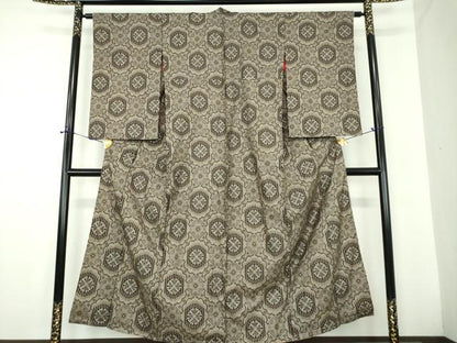 平和屋着物●アンティーク　大正ロマン　本場大島紬　割り込み絣　花菱文　正絹　逸品　DABD1641ps